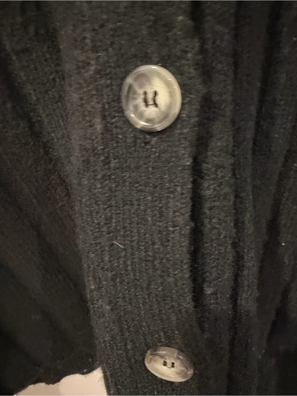 Topshop Black Ribbed Collared Button-Up Cardigan - Picture 5 of 5